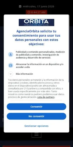 Vista previa del sitio Agencia Órbita AO, medio de España para artículos patrocinados