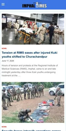 Vorschau der Website Imphal Times, Medium aus Vereinigte Staaten für gesponserte Artikel