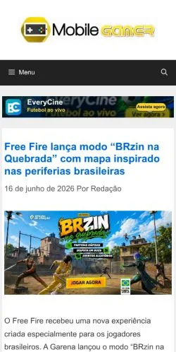 Anteprima del sito Mobile Gamer Brasil, media di Brasile per articoli sponsorizzati