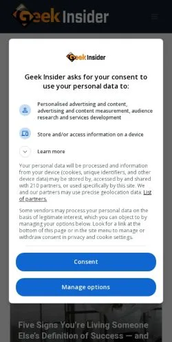 Anteprima del sito Geek Insider, media di Stati Uniti per articoli sponsorizzati