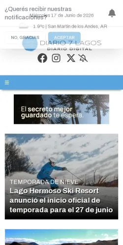 Anteprima del sito Diario 7 Lagos, media di Argentina per articoli sponsorizzati