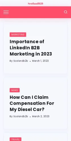 스폰서 기사용 영국 매체 Scotlandb2b 사이트 미리보기