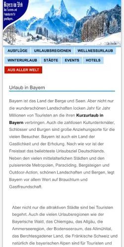 Anteprima del sito Bayern Im Web, media di Germania per articoli sponsorizzati
