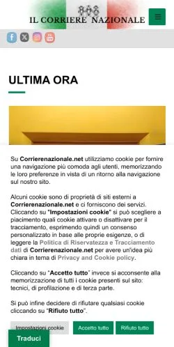 Anteprima del sito Il Corriere Nazionale, media di Italia per articoli sponsorizzati