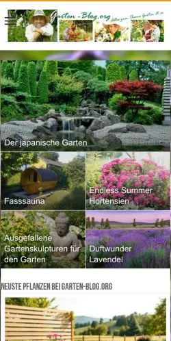 Anteprima del sito Garten Blog, media di Germania per articoli sponsorizzati