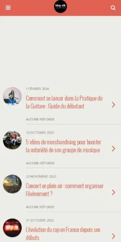 Voorbeeld van de site Blog Zik, medium uit Frankrijk voor gesponsorde artikelen