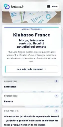 스폰서 기사용 프랑스 매체 Klubasso 사이트 미리보기