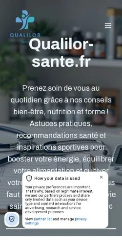 Anteprima del sito Qualilor santé, media di Francia per articoli sponsorizzati