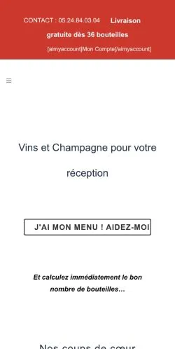 Anteprima del sito Vin et Champagne, media di Francia per articoli sponsorizzati