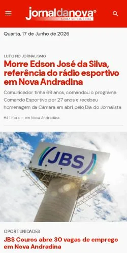 스폰서 기사용 브라질 매체 Jornal da Nova 사이트 미리보기