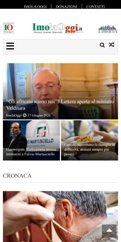 Anteprima del sito Imola Oggi, media di Italia per articoli sponsorizzati