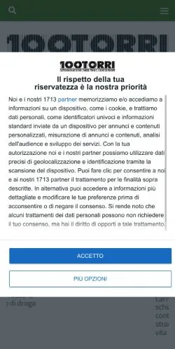 Förhandsvisning av webbplatsen CentoTorri, medium i Italien för sponsrade artiklar