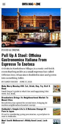 Anteprima del sito Onya Magazine, media di Stati Uniti per articoli sponsorizzati