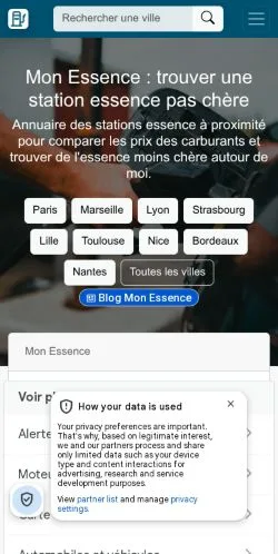 Vista previa del sitio Mon Essence, medio de Francia para artículos patrocinados