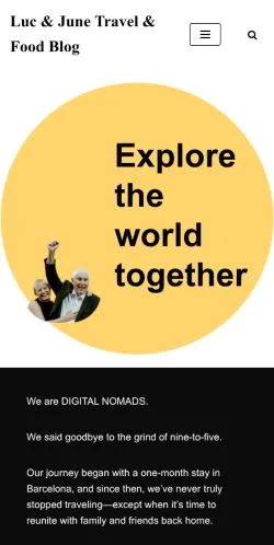 Anteprima del sito Luc & June Nomads, media di Stati Uniti per articoli sponsorizzati