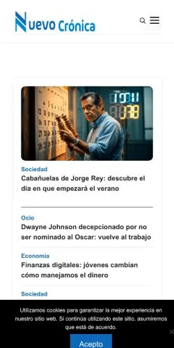 スポンサード記事向けのスペインメディア、Nuevo Crónicaのサイトプレビュー