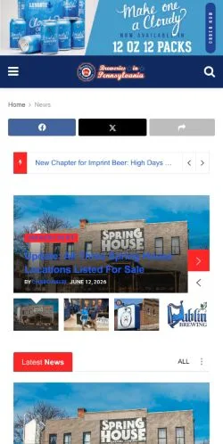 Förhandsvisning av webbplatsen Breweries In PA, medium i USA för sponsrade artiklar