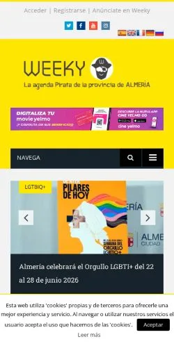 Vista previa del sitio Weeky, medio de España para artículos patrocinados