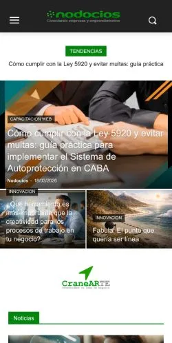 Anteprima del sito Nodocios, media di Argentina per articoli sponsorizzati