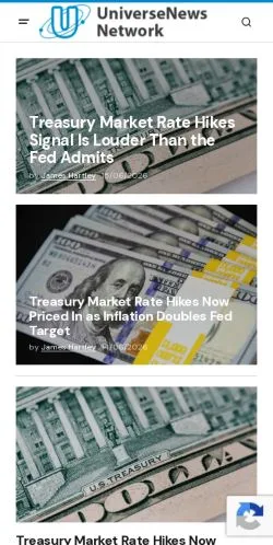 Anteprima del sito Universe News Network, media di Regno Unito per articoli sponsorizzati
