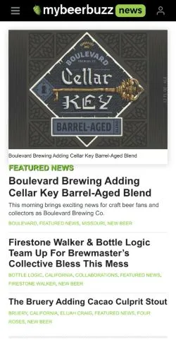 Preview of the My BeerBuzz website, a media outlet in United States for sponsored articles