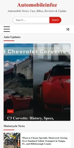 Anteprima del sito Automobile Infoz, media di Stati Uniti per articoli sponsorizzati