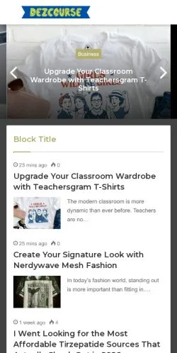 Forhåndsvisning av nettstedet Dezcourse, medium fra USA for sponsede artikler