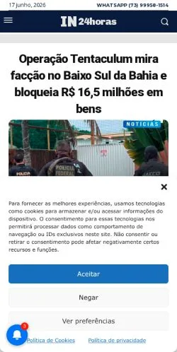 Anteprima del sito Itamaraju Notícias, media di Brasile per articoli sponsorizzati