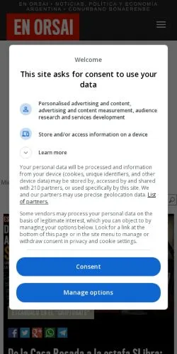 Anteprima del sito En Orsai, media di Argentina per articoli sponsorizzati