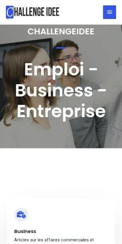 Preview of the Challenge Idée website, a media outlet in France for sponsored articles