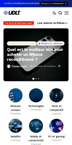 Anteprima del sito Univers de la Tech, media di Francia per articoli sponsorizzati
