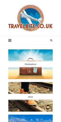 Anteprima del sito Travelbite, media di Regno Unito per articoli sponsorizzati