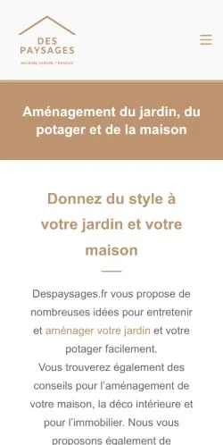 Anteprima del sito Despaysages, media di Francia per articoli sponsorizzati