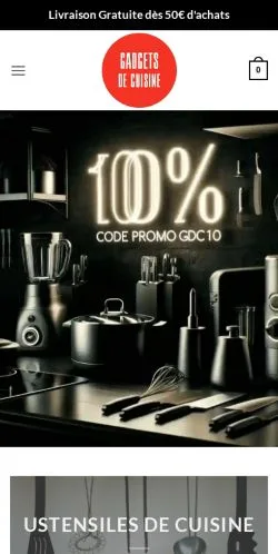 Anteprima del sito Gadgets de Cuisine, media di Francia per articoli sponsorizzati