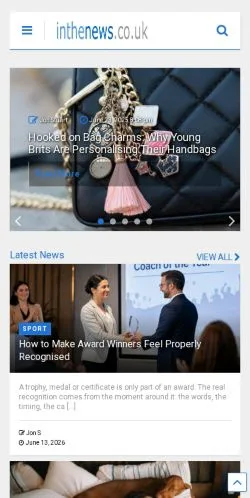 Anteprima del sito In The News, media di Regno Unito per articoli sponsorizzati
