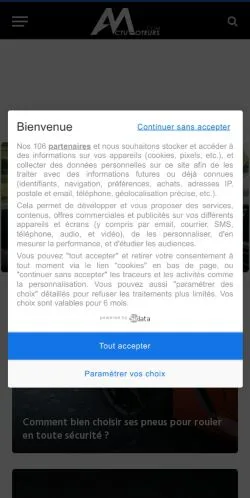 Anteprima del sito Actu-Moteurs, media di Francia per articoli sponsorizzati
