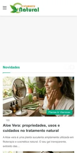 Anteprima del sito Tratamento Natural, media di Portogallo per articoli sponsorizzati