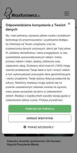 Anteprima del sito Katowice Portal Miejski, media di Polonia per articoli sponsorizzati