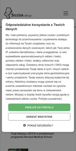 Podgląd witryny Silesia.info, medium z kraju Polska do artykułów sponsorowanych