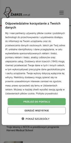 Podgląd witryny Zabrze Portal Miejski, medium z kraju Polska do artykułów sponsorowanych