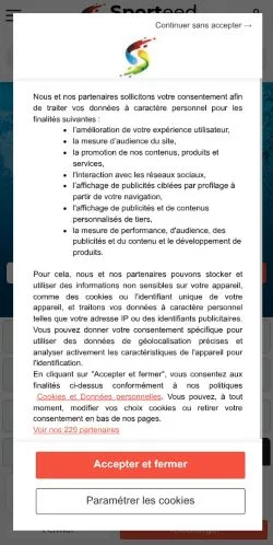 Anteprima del sito Sporteed, media di Francia per articoli sponsorizzati