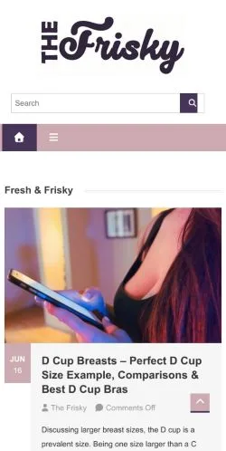 Podgląd witryny The Frisky, medium z kraju Stany Zjednoczone do artykułów sponsorowanych