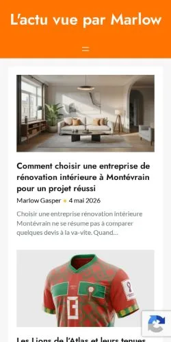 Anteprima del sito L'actu vue par Marlow -, media di Francia per articoli sponsorizzati