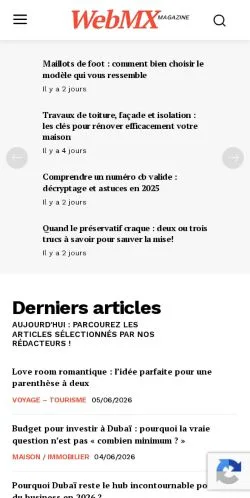 Forhåndsvisning av nettstedet WebMX, medium fra Frankrike for sponsede artikler