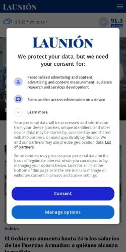 スポンサード記事向けのアルゼンチンメディア、La Uni?n Digitalのサイトプレビュー