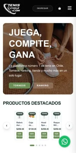 Podgląd witryny Tennis Chile, medium z kraju Stany Zjednoczone do artykułów sponsorowanych