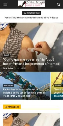 Anteprima del sito Datos Mujer, media di Stati Uniti per articoli sponsorizzati
