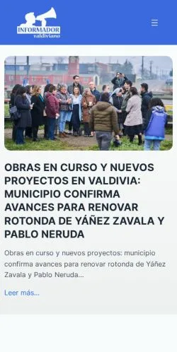 Anteprima del sito El Informador Valdiviano, media di Spagna per articoli sponsorizzati
