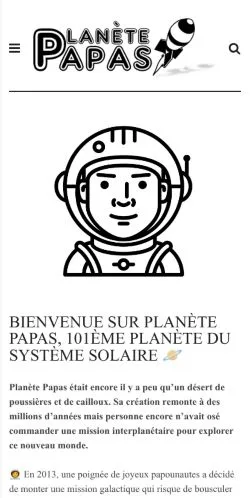 Aperçu du site Planetepapas, média de France pour articles sponsorisés