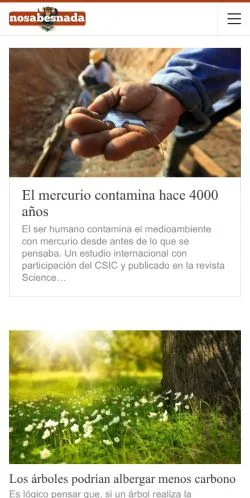 スポンサード記事向けのスペインメディア、No Sabes Nadaのサイトプレビュー